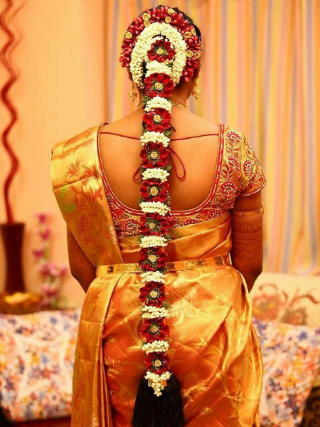 Frish red and white pelli poola jada in hydearabad