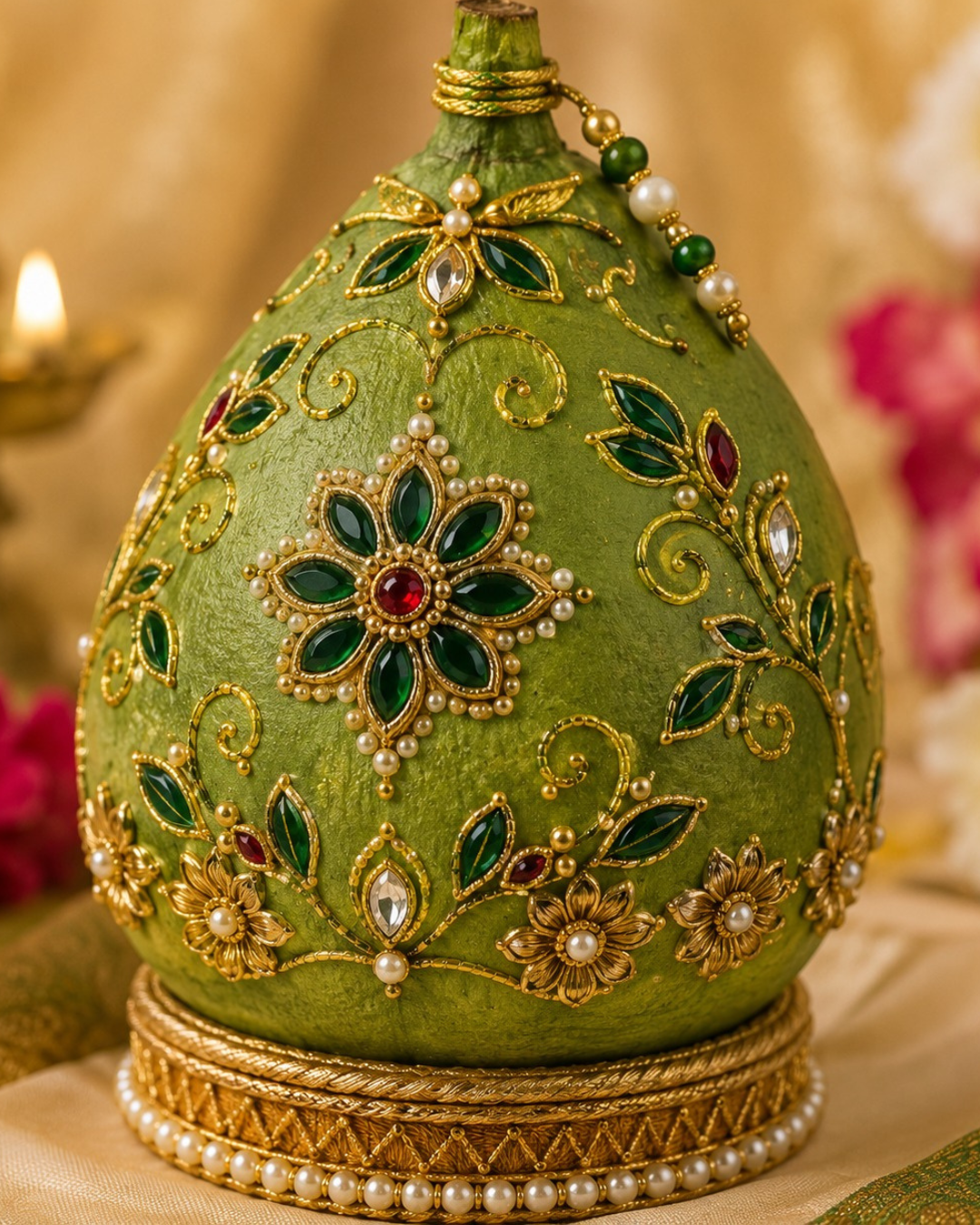 Kundan stone Wedding Nariyal