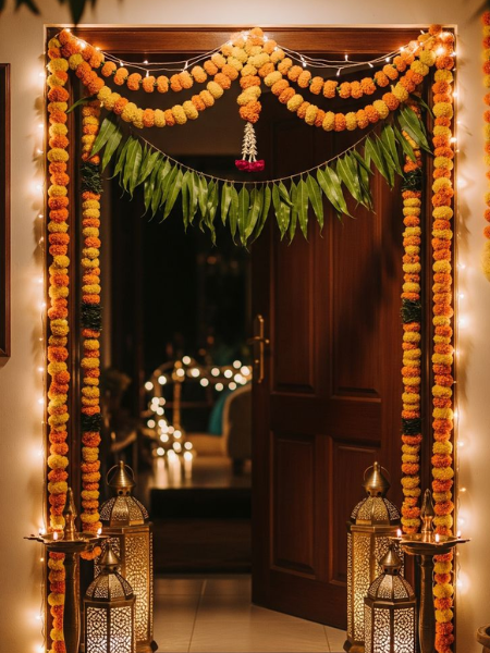 Pelli Door Decoration With Led Lights hyderabad